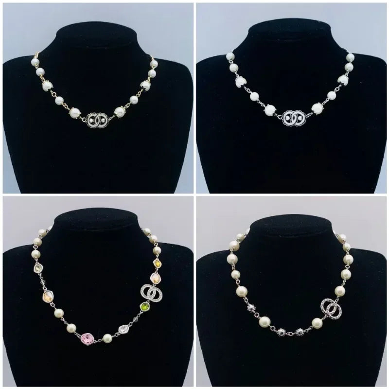 High end letter necklace for women, popular European and American necklaces, socialite, grandmother, collarbone chain for women