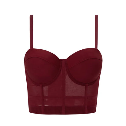 Top Women Bra Bandeau Corset Underwear Sexy Sleeveless with Chest Pad Ladies Y2K Lace Tank Tops Wrapped Vest Tube Top Cropped